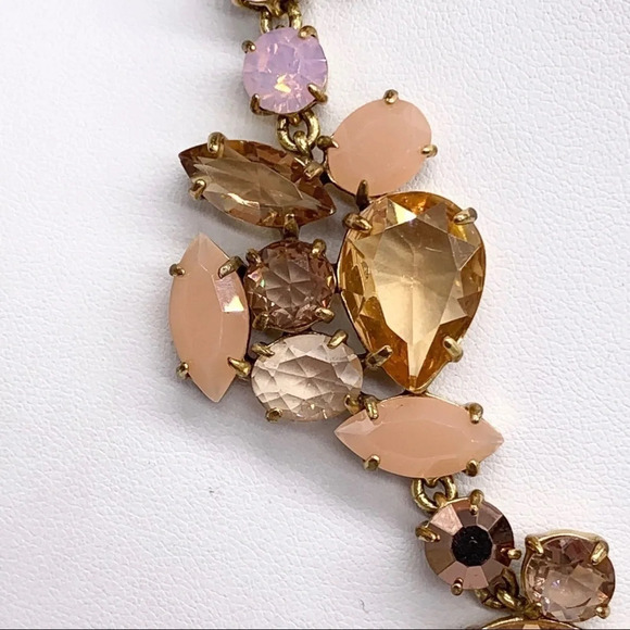 J. Crew Crystal Foliage Peach Necklace - Picture 2 of 7